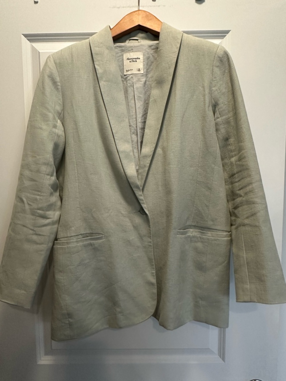 Abercrombie & Fitch Sage Green Linen Blend Blazer. Size M - Picture 3 of 7